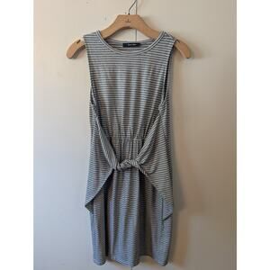 Doe & Rae Gray & White Front Tie Dress
